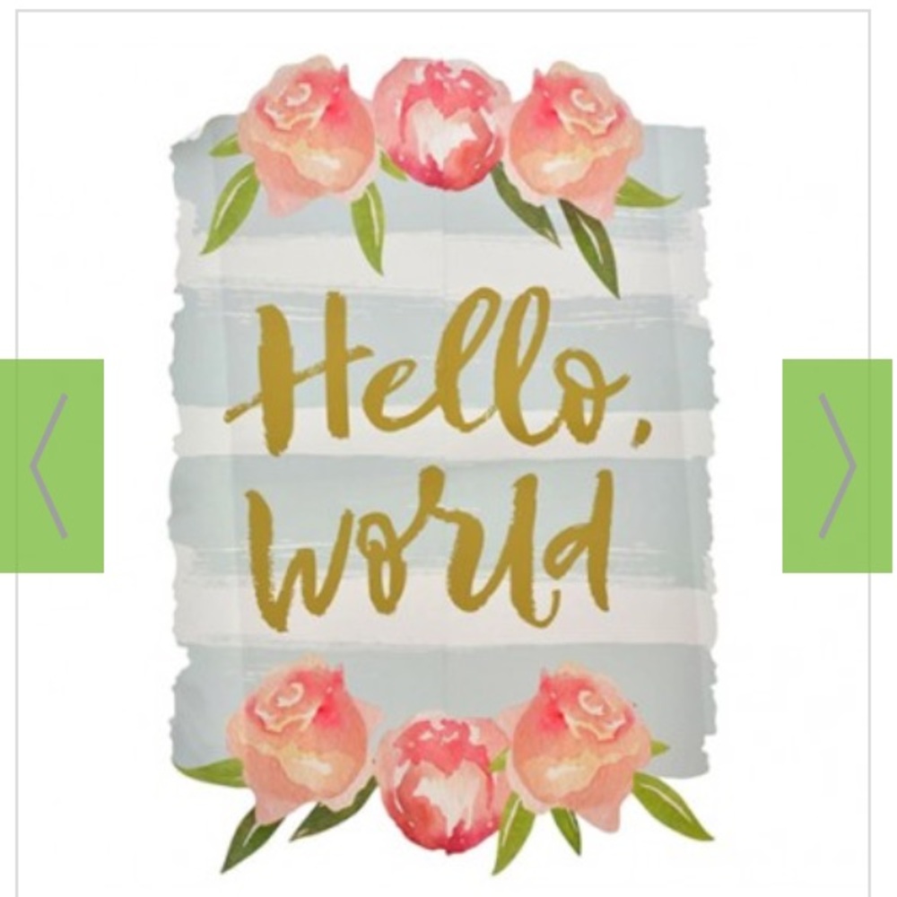 “Hello world” wall decal. 18”x 11”